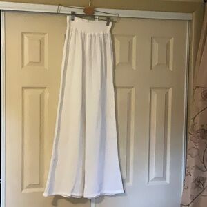 Michael Stars White Textured Wide Leg Jumpsuit